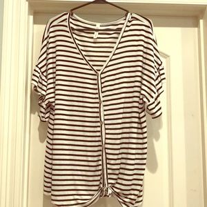 Sun n Moon flutter sleeve striped shirt